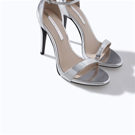 zara metallic heel sandals